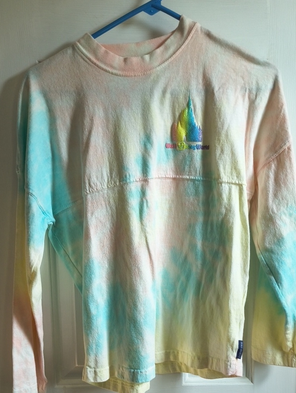 Disney Pastel Tie-Dye Long Sleeve Spirit Jersey Rainbow Design XL